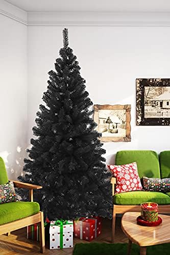 החג המושלם חג מושלם 7 'עץ חג המולד אורן קנדי שחור / 855 טיפים | קוטר 51 / כולל מעמד מתכת, פוליוויניל